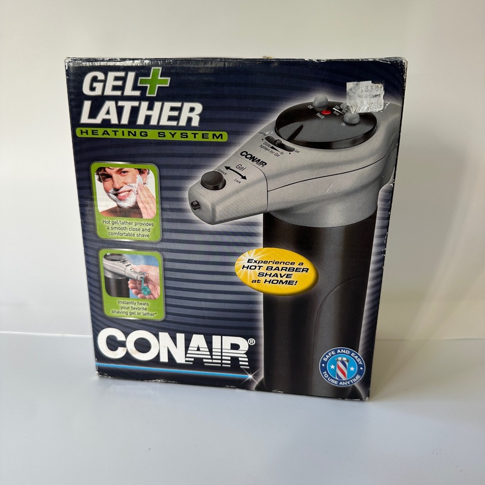Conair Shaving Gel Lather Heating System HGL1R Black Silver Hot Barber Shave OS